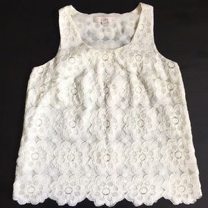 Loft white lace Sleeveless Blouse